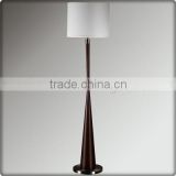 UL CUL Listed Bedroom Painted Coffee Wooden Body And White Fabric Shade Hotel Bedside Floor Lamp F20125