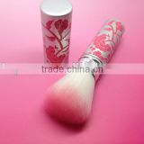 synthetic hair makeup retractable blush brush/cosmetic metal brushes