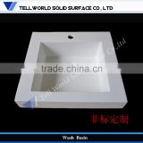Factory Price Pure White Artificial Stone Wash Basin