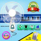 Lithium Battery Operated Appliances Fashion Solar Fan Icy Breeze14 Inch Wall Fan thumbnail-1