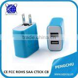 ac 100v-220v 50/60hz dc 12w 5v 2.4a Mini USB Wall Charger With Two USB Ports thumbnail-3