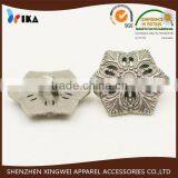 Hexagon Plating Metal Alloy Shank Button for Clothing