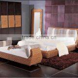 Water Hyacinth Hand Woven Acacia Wooden Bedroom Set Rattan Furniture thumbnail-1