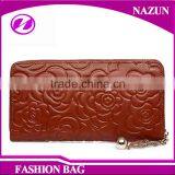 Rose Pattern Brown Designer Lady Wallet Fashion Leather Wallet Women thumbnail-1