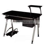 GX-117 Glass Computer Table With Drawer and Lock