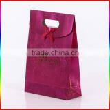 Embossed Magenta Paper Wedding Bag With Gold Printing thumbnail-2