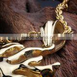 Fashion Stainless Steel Gold Plated Sun Moon Pendant thumbnail-2