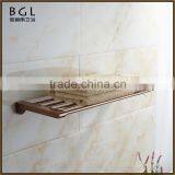 Sleek Residential Essentials Zinc Alloy Polished Rose Gold Bathroom Accessories Wall Mounted Bathroom Towel Rrack