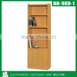 Nature Finished Bookcase With Glass Door, Wooden Book Cabinet thumbnail-6