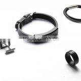 Lovely Jewelry Set for Men's Carbon Fiber Bracelet Ring Cufflink Key Chain thumbnail-1
