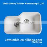 Simble Factory High Gloss White Resin Kitchen Sink