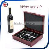 Wooden Wine Box Wine Opener Set 9 Wooden