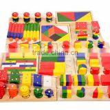 Early Educational Toy Montessori With 14pcs Wooden Geometry Blocks thumbnail-1