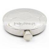 4.5 OZ Stainless Steel Flagon Football Style Bright Polished Circular Flagon thumbnail-3