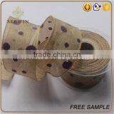 Cheap Wholesale Dot Polyester Linen Fabric for Gift Ribbon thumbnail-2
