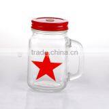 15oz Pentacle Decal Glass Mason Jar With Handle thumbnail-5