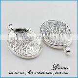 DIY Silver Pendant Cabochon Setting,silver Oval Necklace Pendent Accessories thumbnail-1