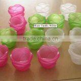 Votive Rose Shaped Glass Candle Holder thumbnail-1