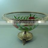 gold plated hand painting antique centerpiece bowl