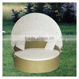 fashion rattan furniture rattan round sunbed with canopy