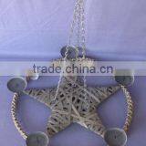 Hanging Willow Candle Holder With Star thumbnail-1