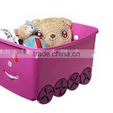 Plastic Wheeled Toy Storage Box With Lid&smile thumbnail-1