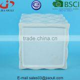 Home and Garden Decorations Dimple Design Glazed Pot Plant White Square Ceramic thumbnail-6