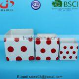 Glazed White With Red Polka Dots Ceramic Pot Plant White Square Cube, Pot Plant White thumbnail-6