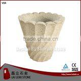 Natural Polished Granite Carved Stone Flower Pots thumbnail-1