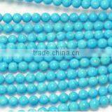 Wholesale 4mm Blue Round Loose Natural Turquoise Bead thumbnail-1