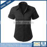 Ladies Office Uniform Design Shirt With Color Match Buttons for Closure thumbnail-5