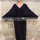 2017 Spring Summer Black Elegant Long Sleeve Maxi Evening Dress For Fat Women Casual Caftan HSD5976 thumbnail-4