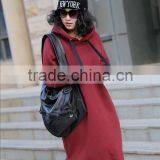 Ladies Plain Color Simple Trendy Korean Style Long Sleeve Casual Autumn Hoody Dress thumbnail-2