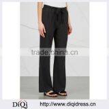 Wholesale Women Apparel Polka-dot Print Belt Loops Waist Tie Black Silk Trousers(DQE0364P) thumbnail-1