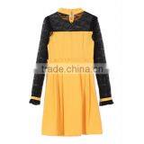 2015 Modern Solid Color Womens Clothing Ladies' Loose-fitting Laced Pleated Women's Sexy Apparel With Stand Collar thumbnail-2