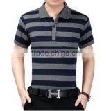 Summer Short-sleeved T-shirts Men Loose Thin Middle-aged Men's Stripes thumbnail-2