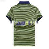 Men Fashion 100% Cotton Golf Custom Striped Polo Shirt thumbnail-4