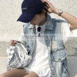 Runwaylover 5069 Chic Sexy Torn Ripped Denim Jacket Vest thumbnail-4