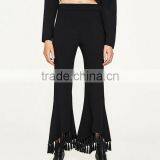 Runwaylover 4930 New Style 2017 Ladies High Waist Fringe Flare Pant thumbnail-1