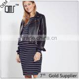 Hot Long Sleeves Stripe Pregnant Women Images Bodycon Maternity Dresses thumbnail-1