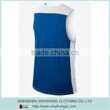 Custom Plain White&blue Color Mens Slim Fit Sport Singlets thumbnail-2