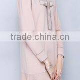 New Season China Factory Mature Ladies v Neck Loose Sweater Dress for Wholesale thumbnail-2