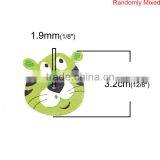 Wood Sewing Buttons Scrapbooking 2 Holes Tiger Animal At Random thumbnail-2