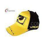 Adjustable Sport Racing Baseball Cap Yellow With 3d Embroidered