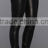 Womens Fashion Stretch Black Leather Legging thumbnail-3