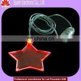 Plastic Star Shaped Red Light Glowing Necklace Xmas Gifts Promotional