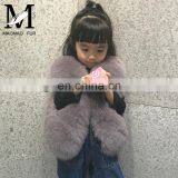 2016 European Winter New Girls Light Blue Cute Plush Real Fox Fur Kids Fur Vest thumbnail-3