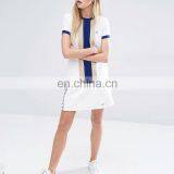 Bulk Wholesale Clothing Custom Women Top White T-shirts Curved Hem Tee Shirt thumbnail-5