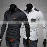 China Supplier 2016 New Men's Stylish Long Sleeve T-shirts Slim Fit Casual Polo T-shirts Tops thumbnail-2