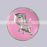 Professional Embossed Style Self Adhesive Type And Car Decoration Use Custom Circle PVC Chrome 3D Sticker thumbnail-1